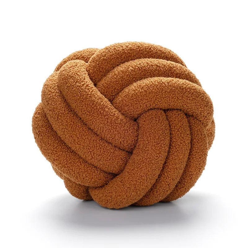 Vivolux | Gooi Kissen - Cozy - Handgeknoteter Ball - Lammfell
