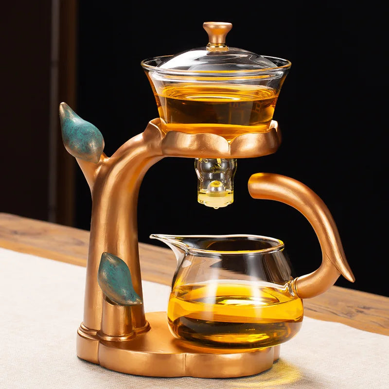 Vivolux | Kung Fu Teekanne Haushalt magnetische Absaugung halbautomatische faule Teezubereitung Werkzeug Glas Tee-Set