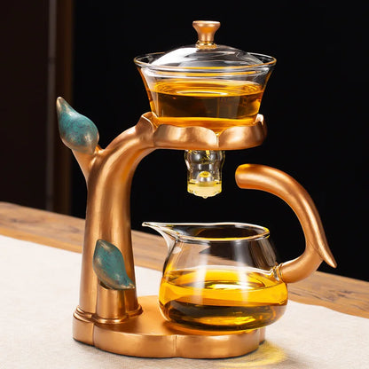 Vivolux | Kung Fu Teekanne Haushalt magnetische Absaugung halbautomatische faule Teezubereitung Werkzeug Glas Tee-Set