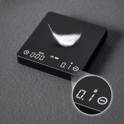 Vivolux | SearchPean Tiny/Tiny2s Espresso-Kaffee-Küchenwaage, Mini-Smart-Timer, USB, 2 kg/0,1 gg/oz/ml, kostenloser Versand, Geschenk für Mann und Frau