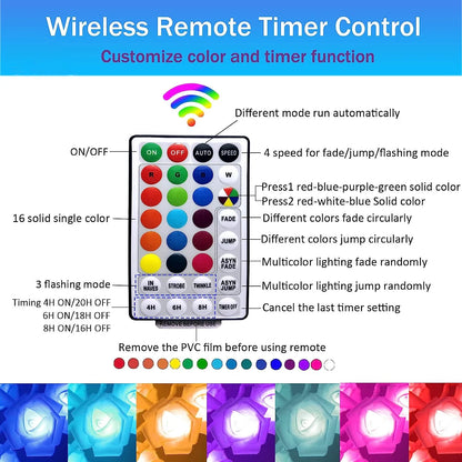 Vivolux | RGB Rose Blume Baum Lichter 24LED USB Batterie Tischlampe Feen Nachtlicht Zuhause Party Weihnachten Hochzeit Schlafzimmer Dekoration Geschenk