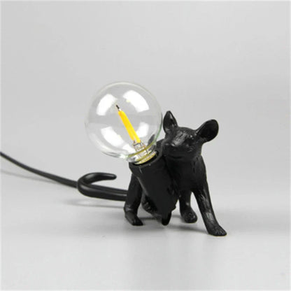 Vivolux | Moderne LED Tier Tischlampen: Harz Ratte, Katze und Eichhörnchen Nachtlichter