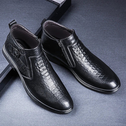 Stilvolle Echtleder Herren Winterstiefel