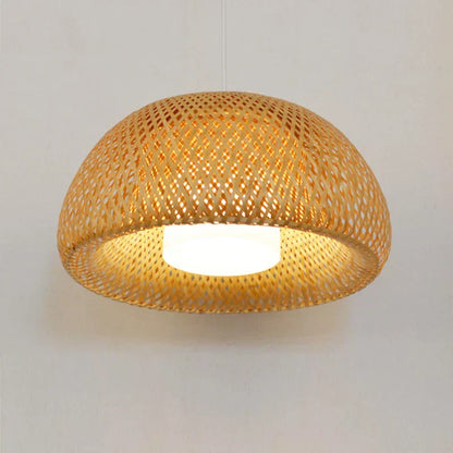Vivolux | Luxora Handgewebte Bambus Pendelleuchte - Umweltfreundliche Deckenlampe