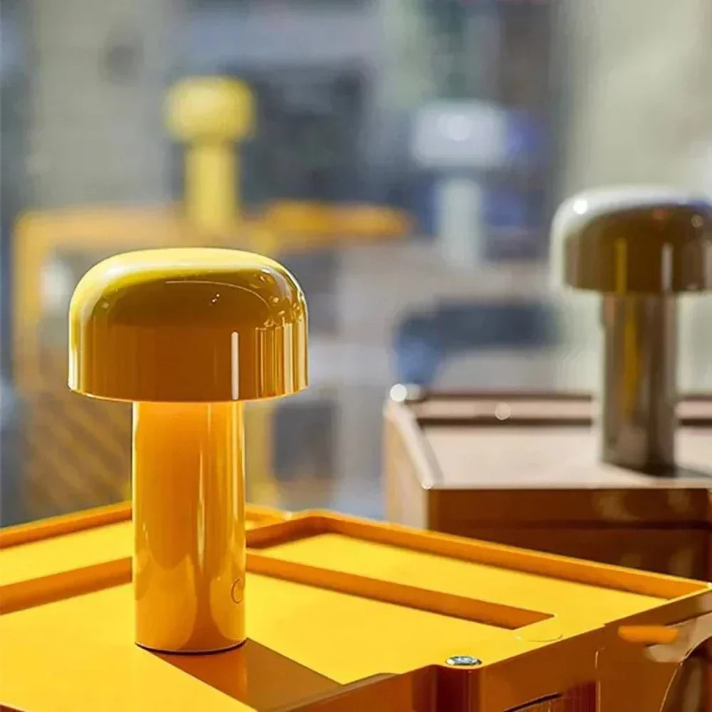Vivolux | Italienischer Designer Pilz Tischlampe Nachtlicht - Tragbare kabellose Touchlampe