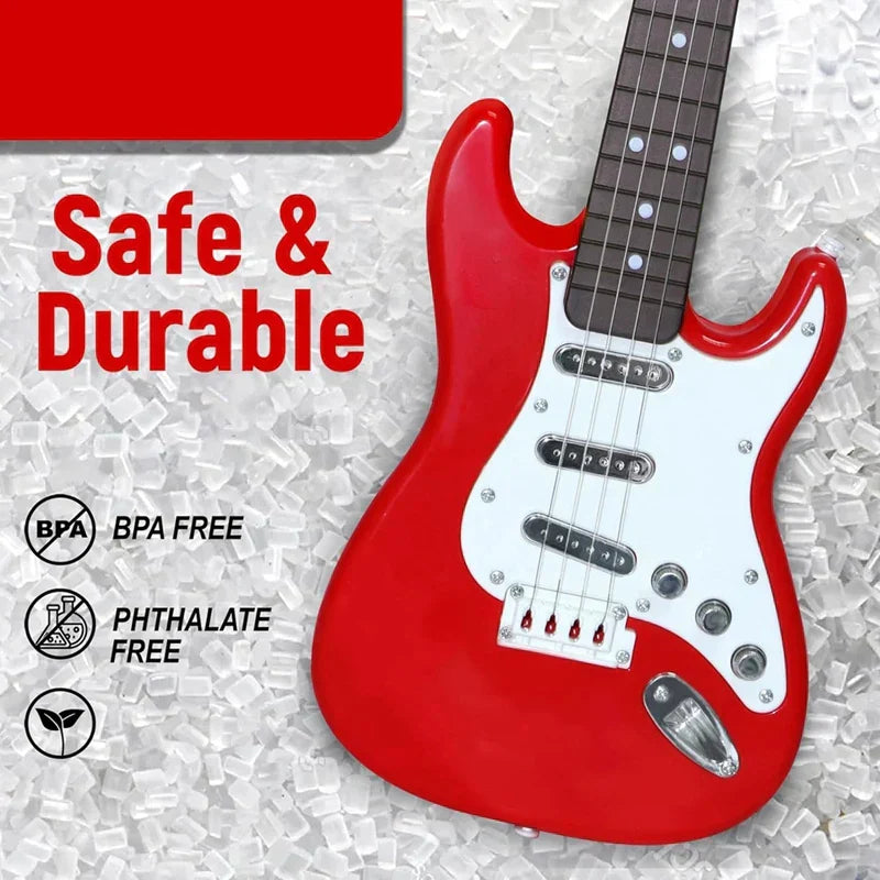 Vivolux | 4-Saitige-E-Gitarre Spielzeug für Kinder - Tragbares Musikinstrument, Perfektes Geschenk für junge Musiker