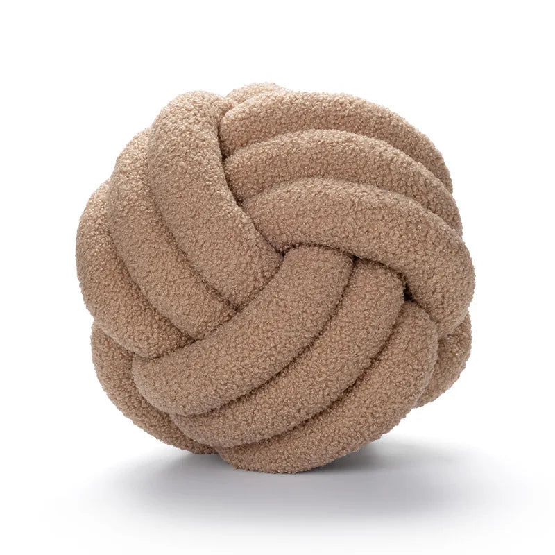 Vivolux | Gooi Kissen - Cozy - Handgeknoteter Ball - Lammfell
