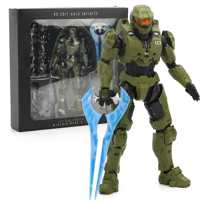 Vivolux | 18cm Halo Infinite Master Chief Mjolnir Mk Vi 1/12 Maßstab 17.5cm 6" Actionfigur Re:edit Gen.3 117 Ko's 1000 Modellpuppen Spielzeuge