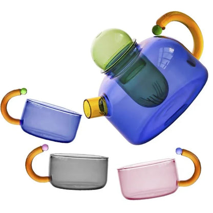 Vivolux | Vintage Bunte Glas Teekanne