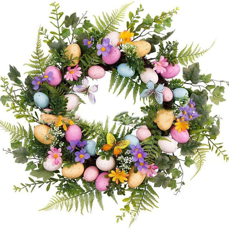 Vivolux | 5 Styel Bow Ribbon Ostereierkranz Ostereier Girlande Türornamente Wanddeko Frohe Ostern 2023 Dekor für Zuhause Kinder