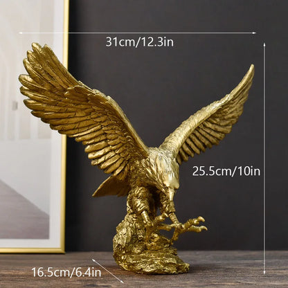 Vivolux | Resin Goldener Adler Statue Kunst Tier Modell Sammlung Ornament Zuhause Büro Schreibtisch Feng Shui Dekor Figuren einfach