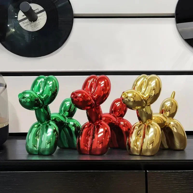 Vivolux | Nordic Ballon Hund Skulptur Harz Tier Ornament Kunst Skulpturen und Figuren Handwerk Hause Dekoration Zimmer Desktop Zubehör