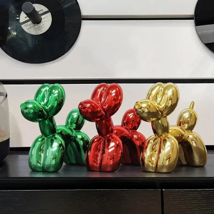 Vivolux | Nordic Ballon Hund Skulptur Harz Tier Ornament Kunst Skulpturen und Figuren Handwerk Hause Dekoration Zimmer Desktop Zubehör