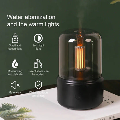Vivolux | Retro Aroma Diffuser mit Nachtlicht - USB ätherischer Öl-Luftbefeuchter für Zuhause und Büro