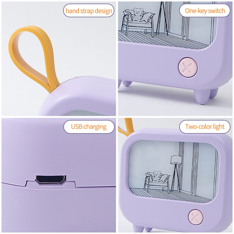 VIvolux | Mini Kunst TV Malerei Dekor Nachttischlampe