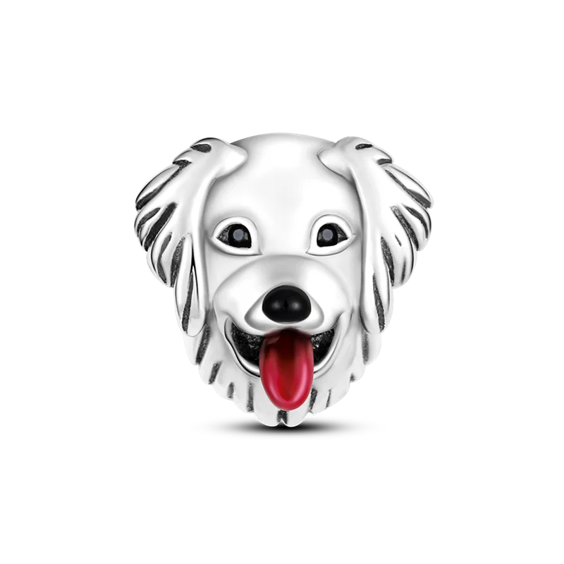 925 Silber Goldener Leopard Charms Perlen Bunte Chamäleon Nashorn Löwe Skarabäus Katze Anhänger Passend für Original Pandora Armband Schmuck