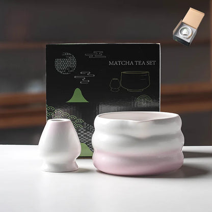 Variant image for Traditionelle Japanische Matcha-Schüssel mit Ausguss und Whiskhalter – Keramik Teezeremonie Set in Elegantem Farbverlauf-19