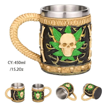 Vivolux | Mittelalterlicher Drachenharz-Edelstahlbecher als Kaffeebecher oder Teebecher