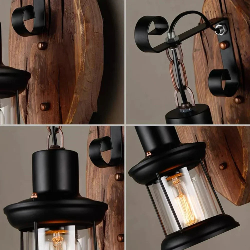 Vivolux | Retro Laternenlampe Industrielle Laternen-Wandleuchte