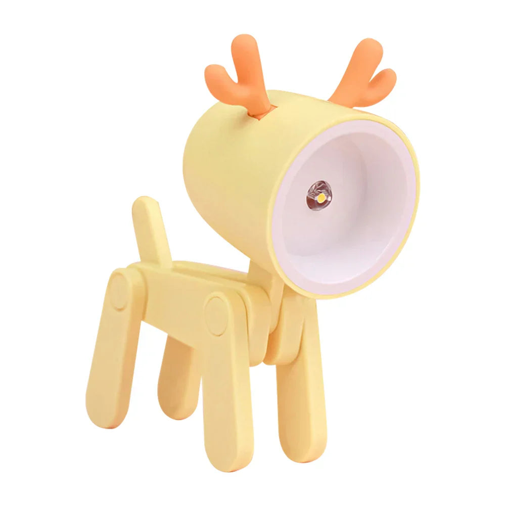 Vivolux | Süße LED-Nachtlampe - Mini-Hund, Hirsch, Dinosaurier Falt-Tischlampe für das Kinderzimmer