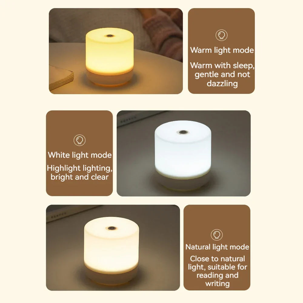 Vivolux | Kreative USB Nachttischlampe - Touch-Dimmung LED Nachtlicht für Schlafzimmer & Studentenwohnheim
