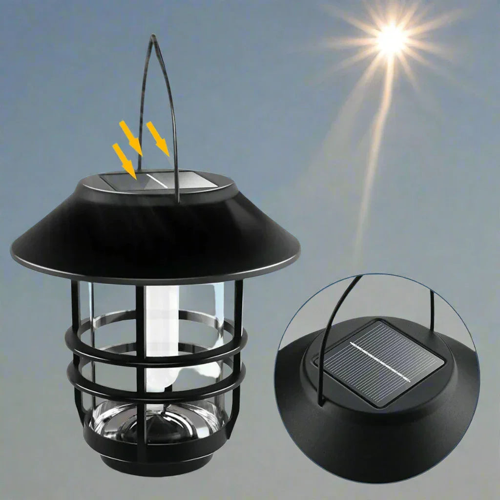 Vivolux | Solar Drahtlose wasserdichte flackernde Sonnenflamme Laterne Licht | - WallLant