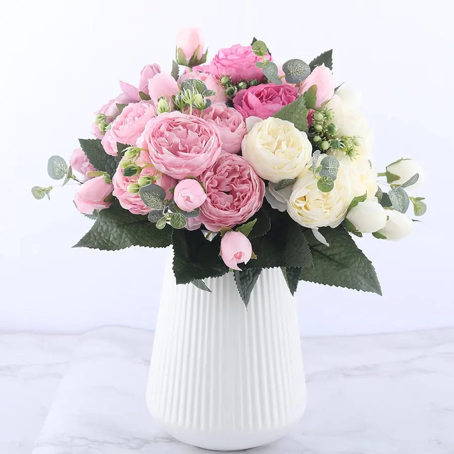 Vivolux | Seidige Rose Gypsophila Strauß