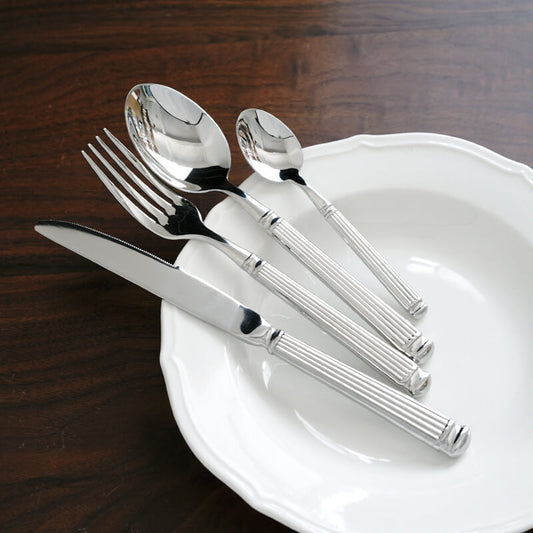 Vivolux | Einfach gestreiftes Besteck 4 Teile Set