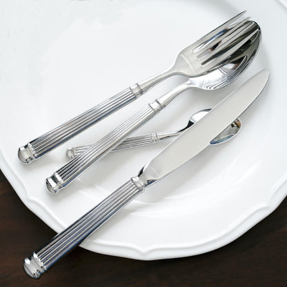 Vivolux | Einfach gestreiftes Besteck 4 Teile Set