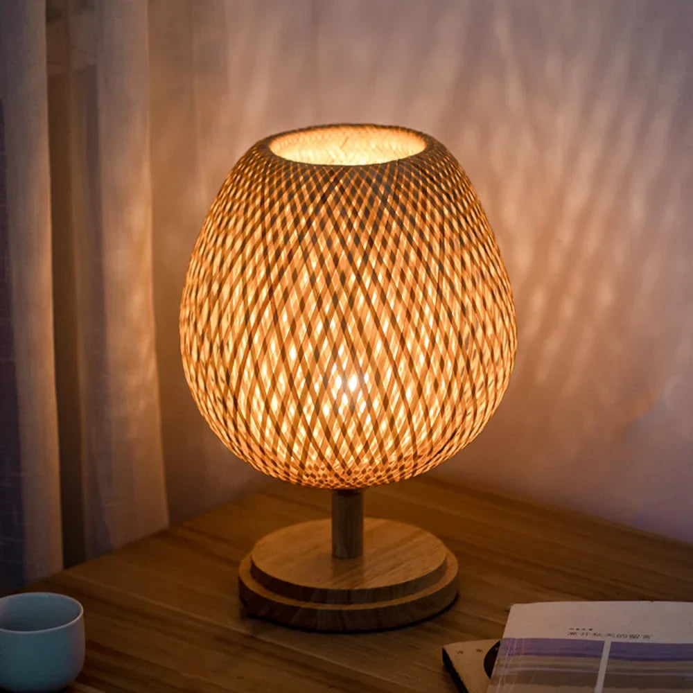 Vivolux | Rattanlampe - Stufenlos dimmbare Korblampe für Schlafzimmer- und Wohnzimmerdekoration