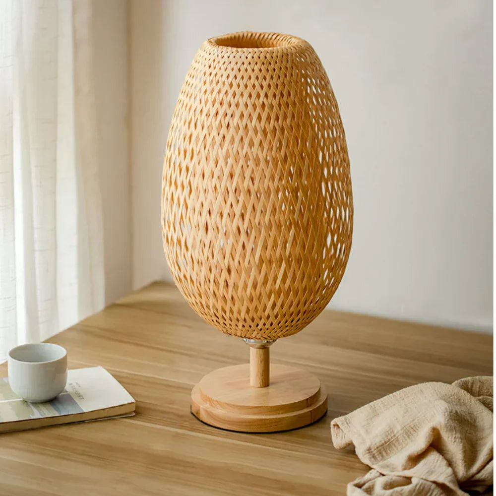 Vivolux | Rattanlampe - Stufenlos dimmbare Korblampe für Schlafzimmer- und Wohnzimmerdekoration