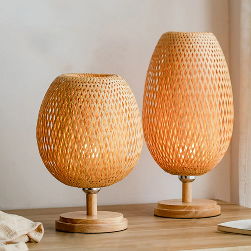 Vivolux | Rattanlampe - Stufenlos dimmbare Korblampe für Schlafzimmer- und Wohnzimmerdekoration