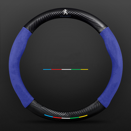 Anti-Rutsch 3D Prägung Kohlefaser Leder Auto Lenkradbezug Universelle Passform