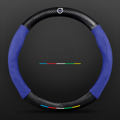 Anti-Rutsch 3D Prägung Kohlefaser Leder Auto Lenkradbezug Universelle Passform