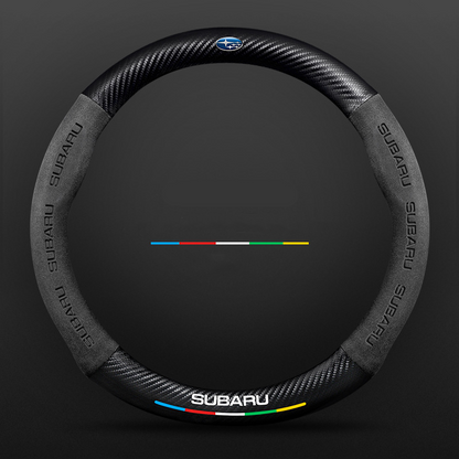 Anti-Rutsch 3D Prägung Kohlefaser Leder Auto Lenkradbezug Universelle Passform