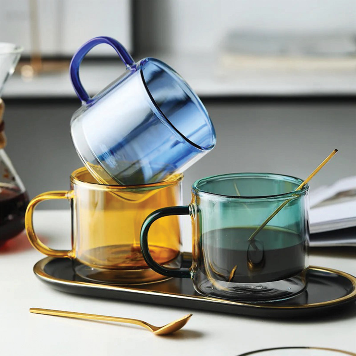 Vivolux | DoublyMug | Getönte Glastasse für Heisgetränke