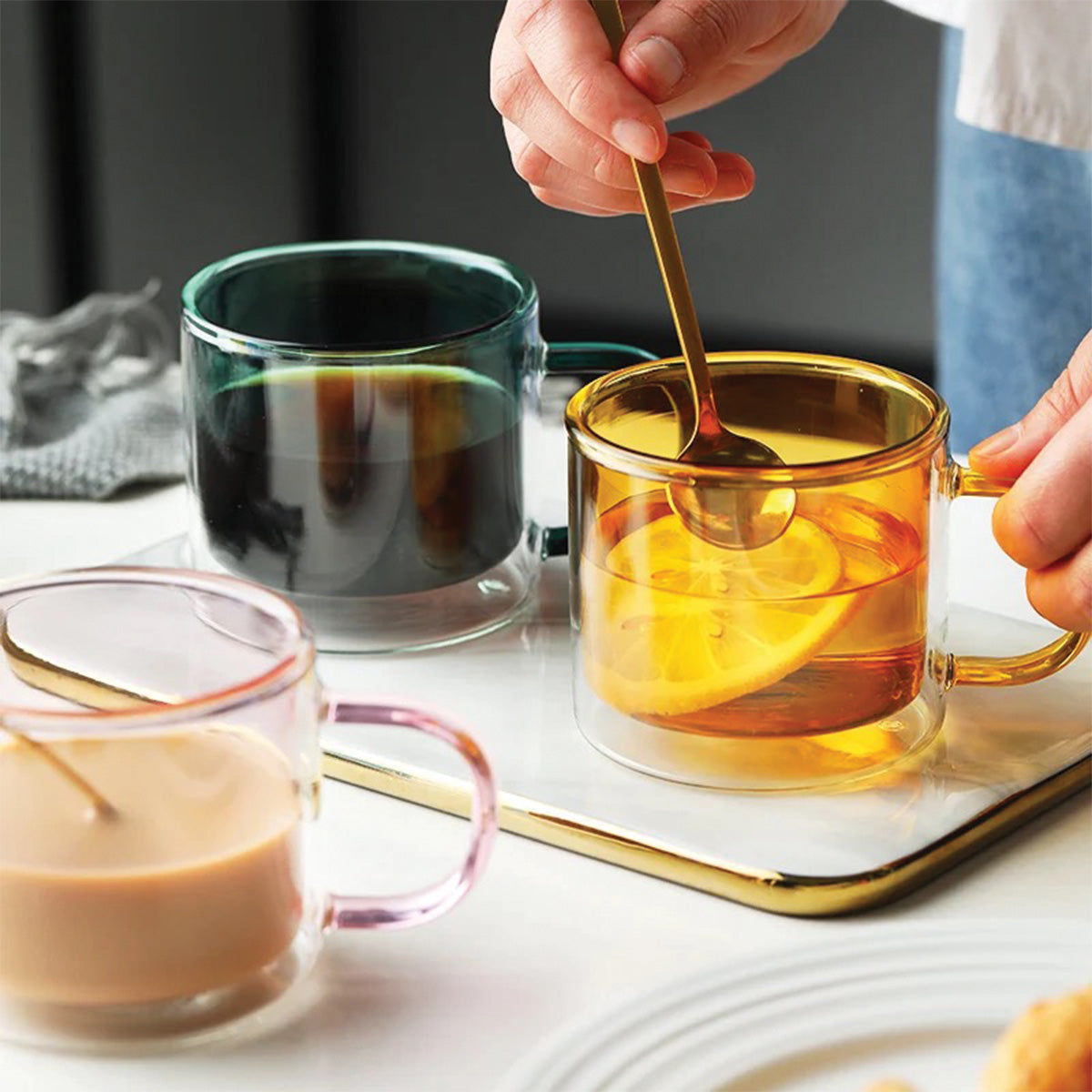 Vivolux | DoublyMug | Getönte Glastasse für Heisgetränke