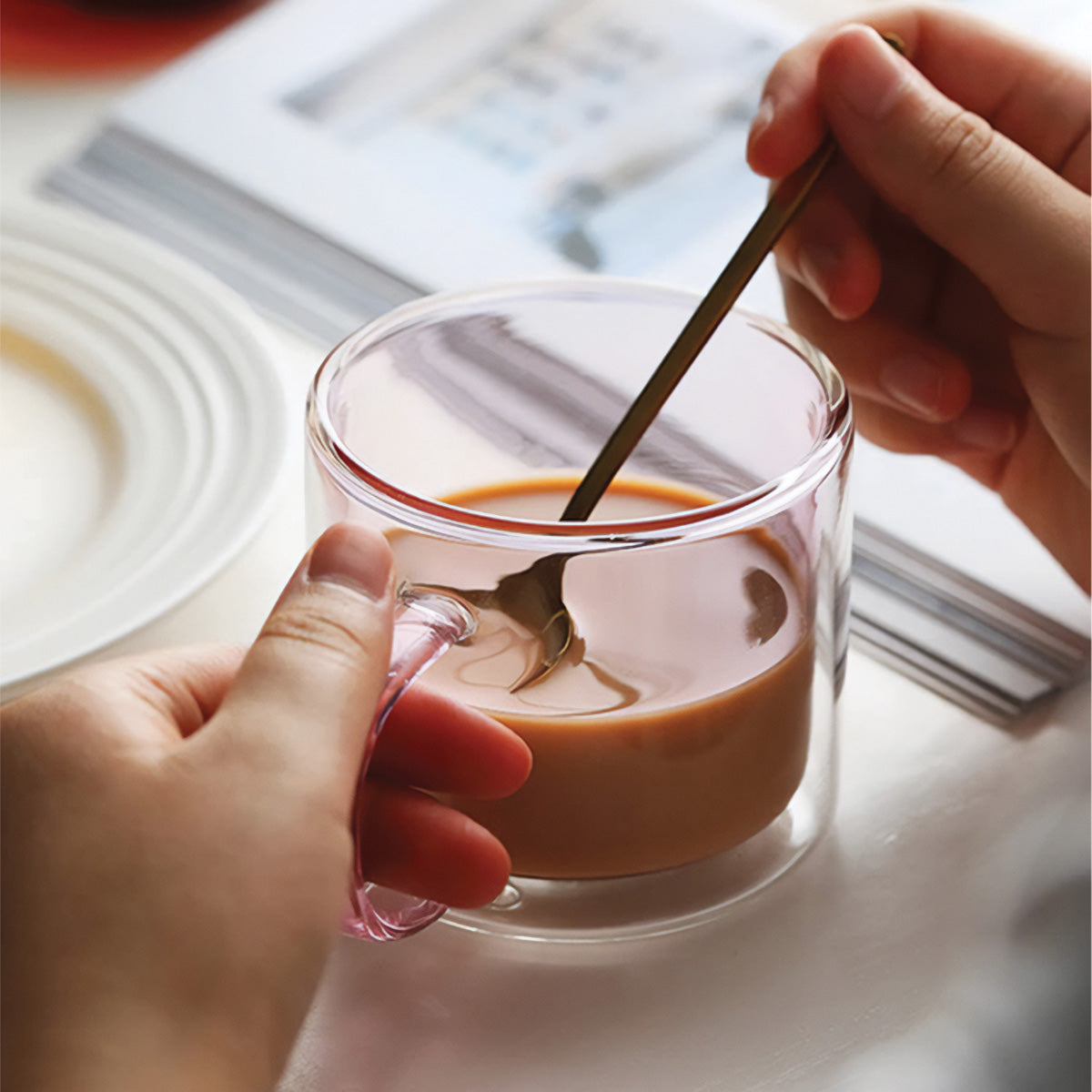 Vivolux | DoublyMug | Getönte Glastasse für Heisgetränke