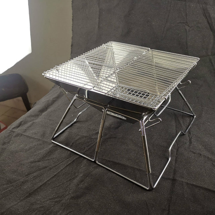 Vivolux | Hebbarer Grill Camping Edelstahl Klappgrill Holz Kohle Grill