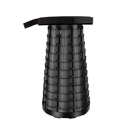 Vivolux | Outdoor Tragbarer Klappbarer Teleskopischer Kunststoffhocker Camping Angeln Gartenhocker (Schwarz)