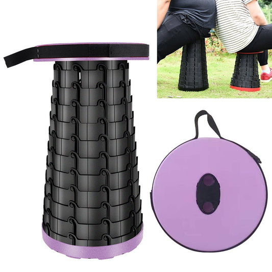 Vivolux | Outdoor Tragbarer Klappbarer Teleskopischer Kunststoffhocker Camping Angeln Gartenhocker (Lila)