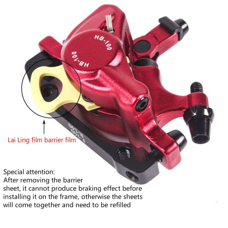 Vivolux | ZOOM HB100 Mountainbike Hydraulik Bremssattel Klappfahrrad Kabelzug Hydraulik Scheibenbremssattel, Stil:Vorne(Rot)