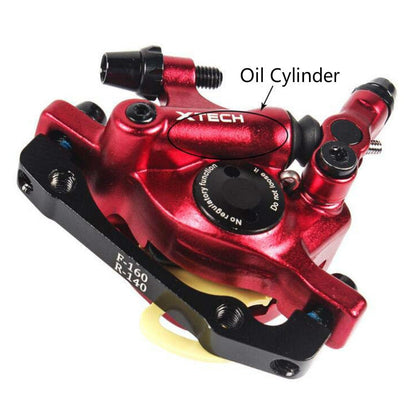 Vivolux | ZOOM HB100 Mountainbike Hydraulische Bremssattel Klappfahrrad Kabelzug Hydraulische Scheibenbremse Sattel, Stil:Hinten(Rot)
