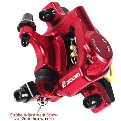 Vivolux | ZOOM HB100 Mountainbike Hydraulische Bremssattel Klappfahrrad Kabelzug Hydraulische Scheibenbremse Sattel, Stil:Hinten(Rot)
