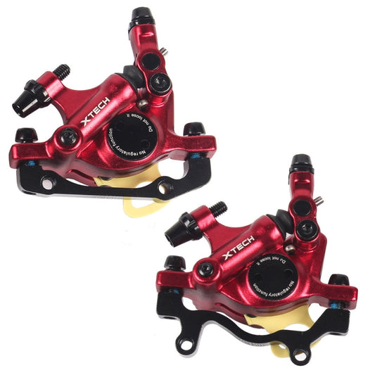 Vivolux | ZOOM HB100 Mountainbike Hydraulikbremssattel Klappfahrrad Kabelzug Hydraulikscheibenbremssattel, Stil: Vorne und Hinten (Rot)