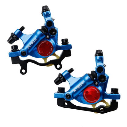 Vivolux | ZOOM HB100 Mountainbike Hydraulik Brake Caliper Folding Bike Kabelzug Hydraulik Scheibenbremszange, Stil: Vorn und Hinten (Blau)