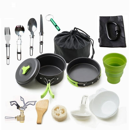 Vivolux | Campinggeschirr Outdoor Kochgeschirr Set (Grün)