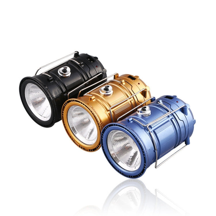 Vivolux | LED-Zeltlicht Solar aufladbare Campinglampe dehnbare multifunktionale Laterne, unterstützt USB-Ausgang, EU-Stecker (Blau)