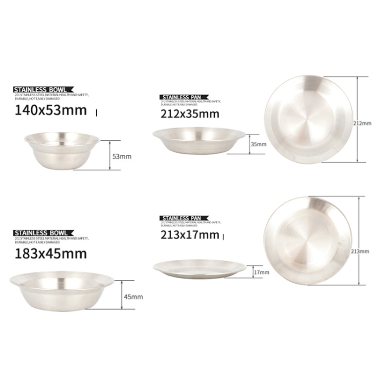 Vivolux | 16 PCS / Set CLS Outdoor Edelstahltischgeschirr Tragbares Camping Abendessen Schüssel Teller Set