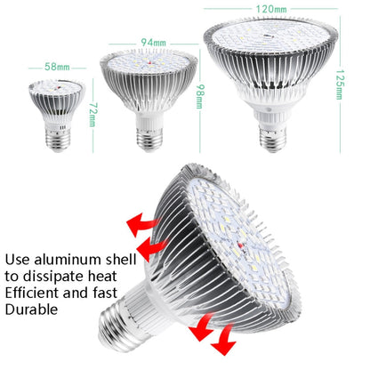Vivolux | LED Pflanzenwachstumslampe Vollspektrum E27 Pflanzenfülllicht, Leistung: 30W 40 Lampenperlen